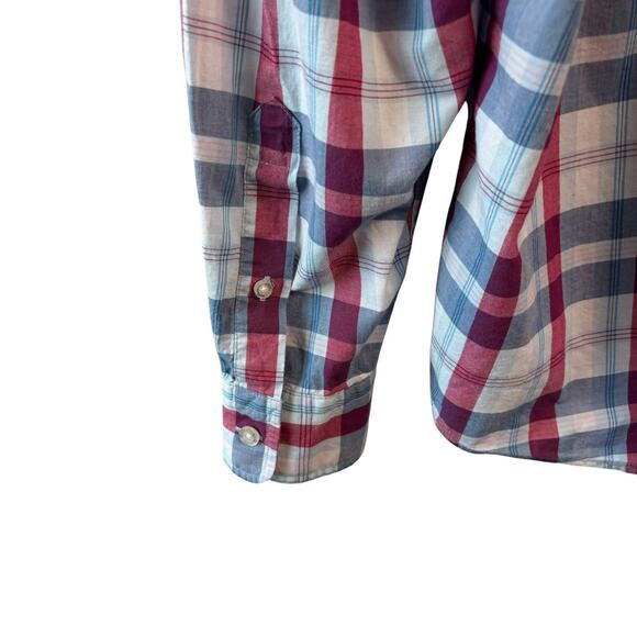 Vineyard Vines Mens Shirt XXL Blue Pink Plaid Tucker Slim Flit Business Casual - Picture 5 of 7